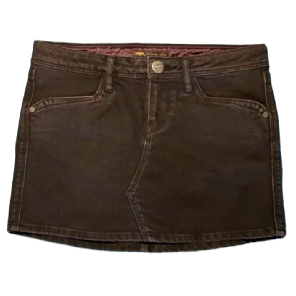LEVI'S Lady Style Black Denim Skirt Rhinestones Size W27